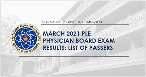 PLE RESULT: March 2021 Physician board exam list of passers.